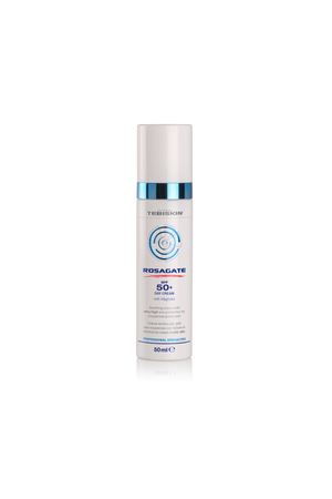 Tebiskin Rosagate SPF 50+ – calming high-protection sunscreen for sensitive and rosacea-prone skin, available at Dr Preema London Clinic in Mayfair