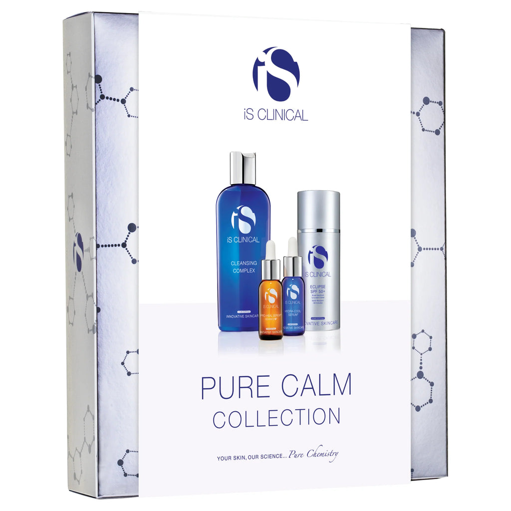 iS Clinical Pure Calm Collection – 4-piece calming skincare set to soothe, hydrate and protect irritated, inflamed or sensitive skin.