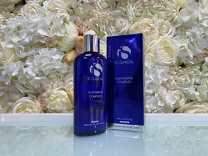 iS Clinical Cleansing Complex gentle resurfacing gel cleanser that deep cleans pores and smooths skin texture, available at Dr Preema London Clinic