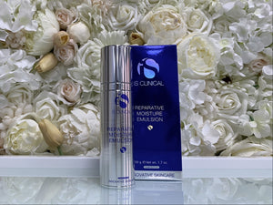 iS Clinical Reparative Moisture Emulsion anti-ageing moisturiser that hydrates, smooths and protects the skin, available at Dr Preema London Clinic