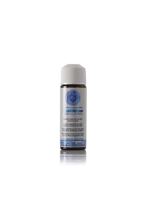 Tebiskin OSK-Lotion in a small brown glass bottle with a white cap and blue text label, designed for skincare use.