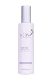 Facial cleanser, NEOVA Radiant Wash 250ml, in a pale lavender bottle with matching cap and minimalist label.