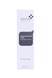 NEOVA Serious Microderm Scrub facial polish in a pale lavender box with dark grey label and geometric logo, 60 ml.