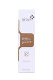 Tinted sunscreen carton in white with copper accents, labeled NEOVA Silc Sheer 2.0 Photo Finish Tint SPF 50.
